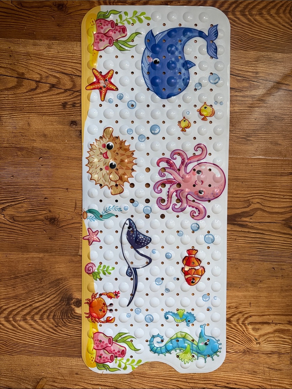 Bath mat. Colourful sea creatures